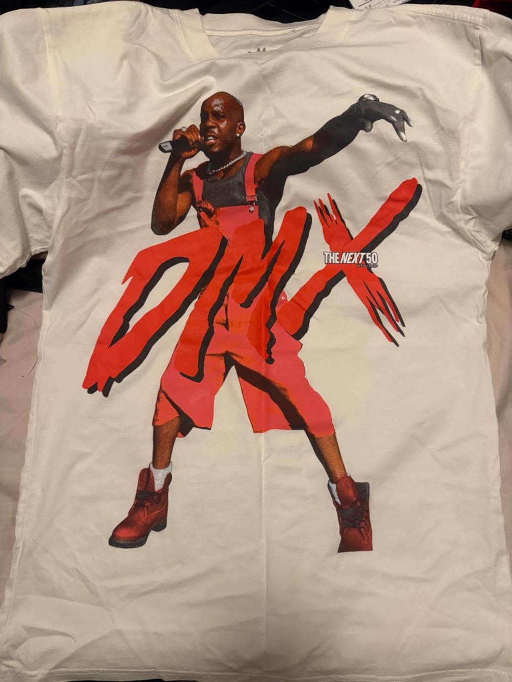 PacSun White Tee with Bold Red DMX Graphic